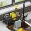 Sink Caddy Sponge Drain Rack With Dishcloth Holder Stainless Steel Storage Rack Carousel 4