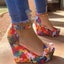 Women Floral Platform Sandals Female Summer Wedges Woman High Heels Carousel 3