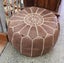 Genuine Moroccan Leather Large Pouf-Tan - Free Delivery Carousel 1