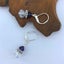 Silver Crystal Drop Earrings "Valencia" (Purple) Carousel 3