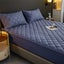 SOGA 2X Blue 183cm Wide Cross-Hatch Mattress Cover Thick Quilted Stretchable ... Carousel 3