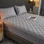 SOGA 2X Grey 183cm Wide Cross-Hatch Mattress Cover Thick Quilted Stretchable ... Carousel 3