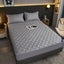 SOGA 2X Grey 183cm Wide Cross-Hatch Mattress Cover Thick Quilted Stretchable ... Carousel 4