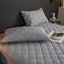 SOGA 2X Grey 183cm Wide Cross-Hatch Mattress Cover Thick Quilted Stretchable ... Carousel 5