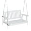 Porch Swing Chair with Chain Garden Bench Outdoor Furniture Wooden White Carousel 1
