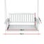 Porch Swing Chair with Chain Garden Bench Outdoor Furniture Wooden White Carousel 2