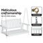 Porch Swing Chair with Chain Garden Bench Outdoor Furniture Wooden White Carousel 6