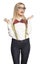 NERD COSTUME KIT Set Geek Glasses Fancy Dress Retro Funny Braces Bow Tie Party Carousel 6