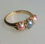 Antq Victorian 18CT Gold Natural Pearl Ring Carousel 18