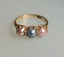 Antq Victorian 18CT Gold Natural Pearl Ring Carousel 19