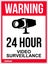 70 (1) EMMJAY Label - WARNING 24hr Video Surveillance sign Carousel 1