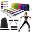 NEW 11Pcs Latex Resistance Bands Training Exercise Elastic Bands Carousel 8