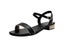Women Genuine Leather Sandals Low Heel Buckle Strap Open Toe Black Beige Metal Carousel 1