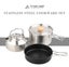 Cookware Set - Stainless Steel Mess Kit (Pot, Pan, Kettle) in a mesh carry bag. Carousel 3
