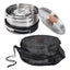 Cookware Set - Stainless Steel Mess Kit (Pot, Pan, Kettle) in a mesh carry bag. Carousel 7