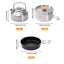 Cookware Set - Stainless Steel Mess Kit (Pot, Pan, Kettle) in a mesh carry bag. Carousel 18