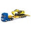 Die-cast Flatbed Truck with Digger (ORANGE), 1:50, Metal, Huina 1729 Carousel 12