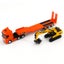 Die-cast Flatbed Truck with Digger (ORANGE), 1:50, Metal, Huina 1729 Carousel 2