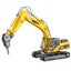 Die-cast Demolition machine Rock Breaker, Scale, 1:50, Metal, Huina 1711 Carousel 13