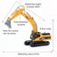 Die-cast Excavator Model Scale, 1:50, Huina 1710 YELLOW Carousel 14