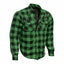 RIDERACT Motorcycle Touring Reinforced Flannel Shirt Road Series Green Men Wi... Carousel 2