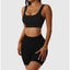 Ribbed Seamless Sport Set Women Crop Top Bra Leggings Shorts Yoga Set Carousel 1