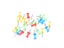 High Quality 100PCS Assorted Transparent Colorful Making Thumbtack Pins Cork Carousel 7