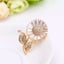 18K Champagne Gold Daisy Brooch with CZ Diamonds "Bellis" Carousel 4