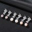 Silver Pearl Drop Earrings "Charlotte" (Grape) Carousel 5