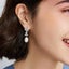 Silver Pearl Drop Earrings "Charlotte" (Grape) Carousel 3