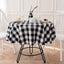 Fabric Cotton Linen Round Plaid Tablecloth black Plaid Desk Table Home Kitchen D Carousel 1