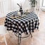 Fabric Cotton Linen Round Plaid Tablecloth black Plaid Desk Table Home Kitchen D Carousel 4