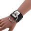 Handmade Gothic Punk Leather Bracelets, Women & Men Metal O-round Bangle Silver Carousel 4