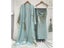 Print 2pcs Robe Sleep Suit Women Bridal Kimono Bathrobe Gown Lingerie Satin Carousel 3
