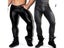 Fashion Black Men's PU Leather Leggings Motorcycle Pants Wet Look Carousel 5