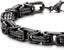 Men's Titanium Steel Byzantine Link Chain Bracelet in Gun-Metal Black - SALE! Carousel 3