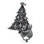 Vintage Christmas Tree Brooch Couple Cats Girls Carousel 3