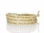Wrap Mother of Pearl bead On Metallic White Leather Bracelet Carousel 1