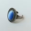 Cats Eye and Crystal Pewter Ring - Cornflower & Denim Blue Carousel 2