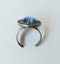 Cats Eye and Crystal Pewter Ring - Cornflower & Denim Blue Carousel 3