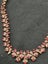 Vintage copper & red crystal necklace silver w blue agate discs caged gemstones Carousel 5