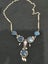 Vintage copper & red crystal necklace silver w blue agate discs caged gemstones Carousel 14