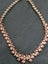 Vintage copper & red crystal necklace silver w blue agate discs caged gemstones Carousel 4