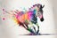 1 PANEL FREE SHIPPING - Large Canvas Art Print - Rainbow Zebra Carousel 1
