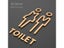 Black Gold Color Toilet Sign Plate Acrylic 3D Wash Room Door Wall Label Sticker Carousel 7
