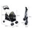 Pet Stroller Dog Cat Pram Foldable Carrier Large Travel 4 Wheels Pushchair Black Carousel 3