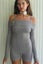 Solid Knitted Playsuits Women Sexy Off Shoulder Long Sleeve Spaghetti Carousel 7