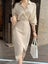 Women Single Breasted Elegant Minimalist Style Women Shirt Dress Long Carousel 2