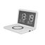 Digital Clock with Wireless Charging LED Mirror Digital Alarm Clock White Carousel 1