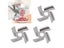3pcs/set Type 5 Mincer Knife Stainless Steel Anti Rust 4 Blade Hexagon Hole Carousel 4